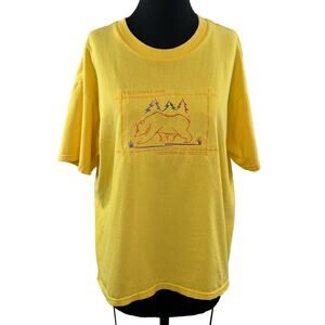 Trading Company Women's Yellow Embroidered Yellowstone National Park T-Shirt L